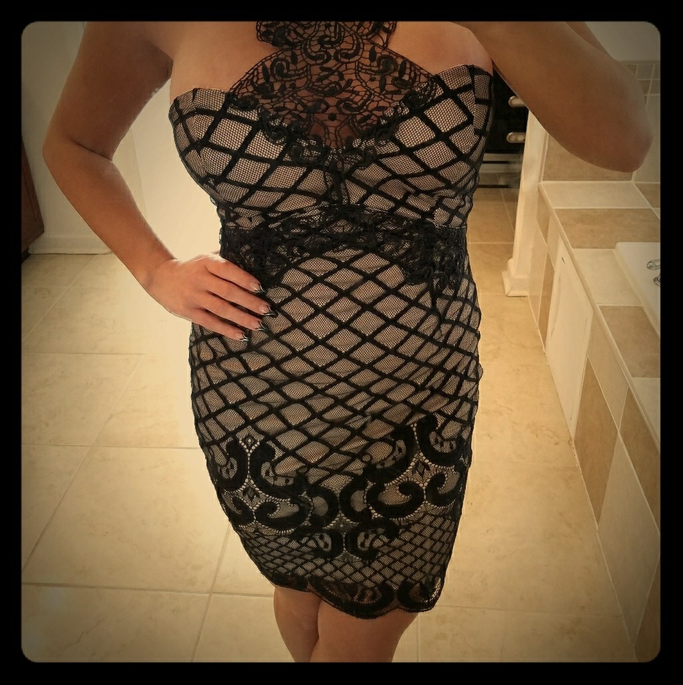 Sexy black and tan dress